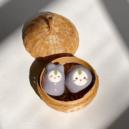 Basket of Purple Boiled egg/Peanut, small figure for decoration.
